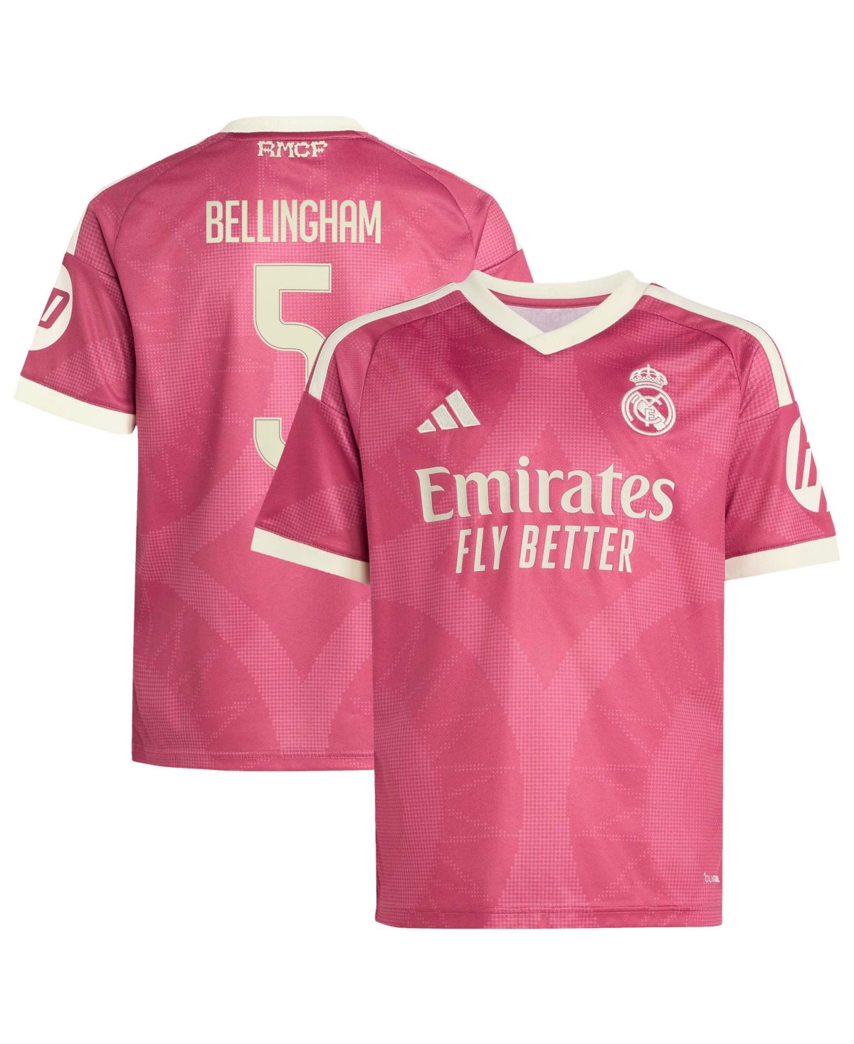 adidas Big Boys and Girls Jude Bellingham Pink Real Madrid 2026/27 Third Replica Jersey