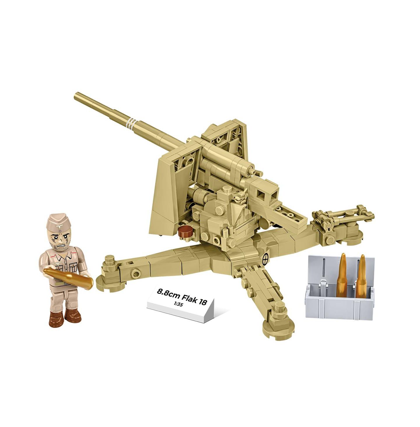 Детский конструктор COBI Historical Collection Wwii 8.8 cm Flak 18 (DAK) Cannon 232-Piece Building Set, Ages 9+ — фото 7