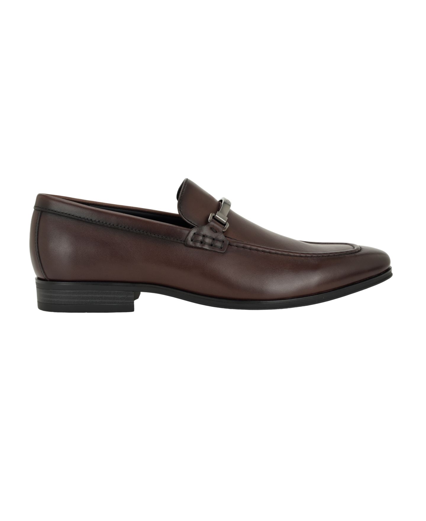 Мужские туфли Calvin Klein Cofern Slip-On Leather Moc-toe Loafer, цвет: Чёрный кожаный — фото 8