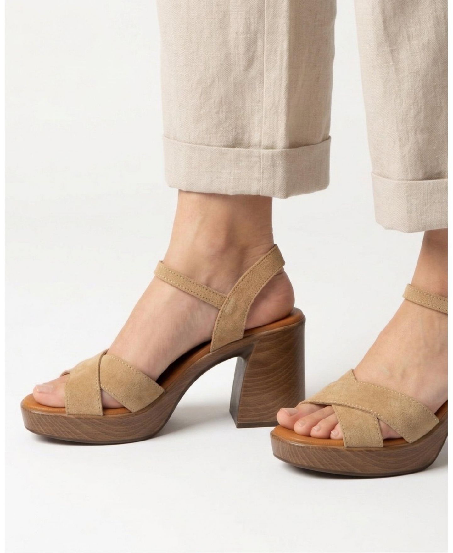 Женские сандалии Menina Step Lena Heeled, цвет: Светлый песочный — фото 6