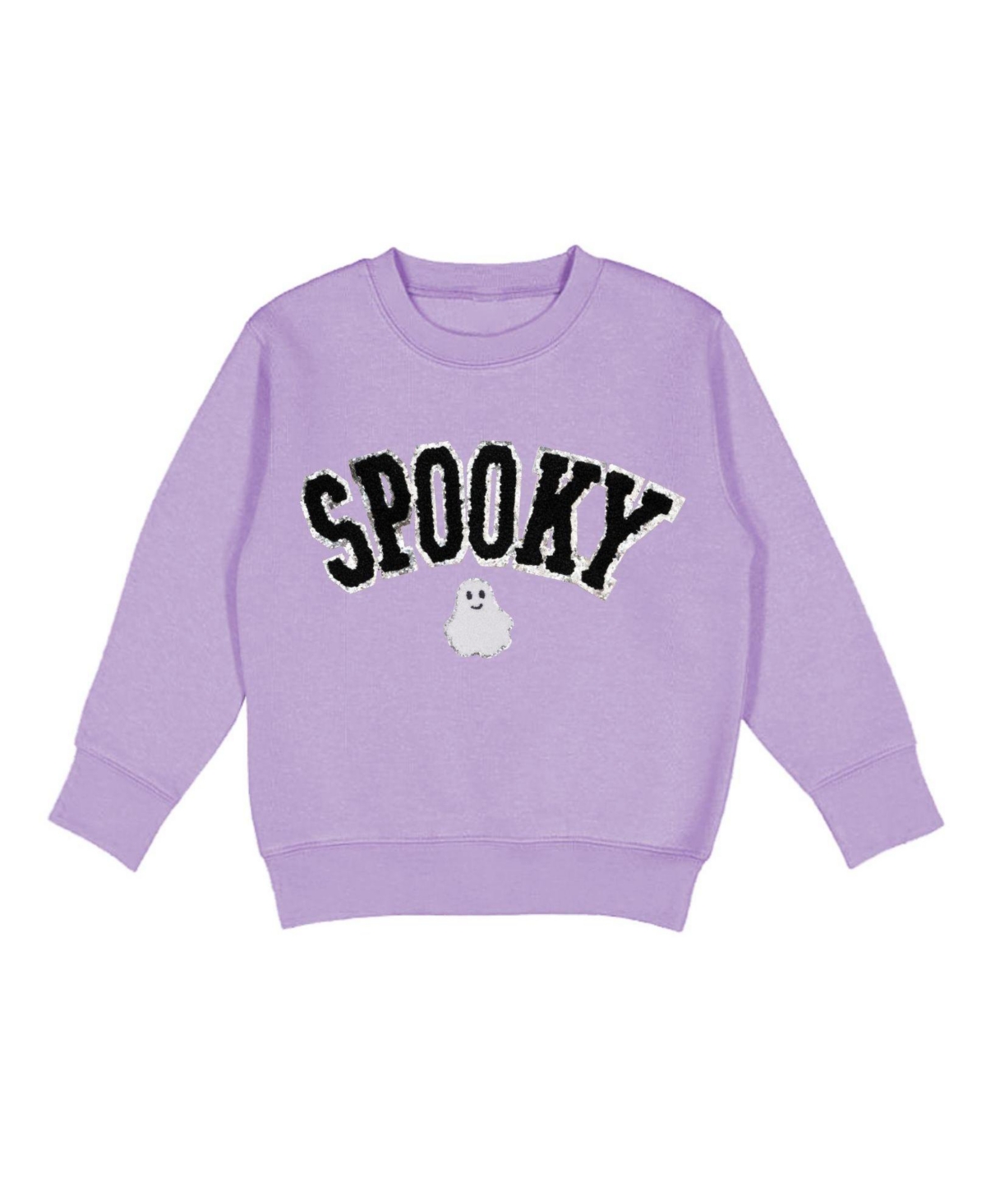 Sweet Wink Girls' 4-16 Spooky Ghost Patch Crewneck Long-Sleeve Halloween Sweatshirt
