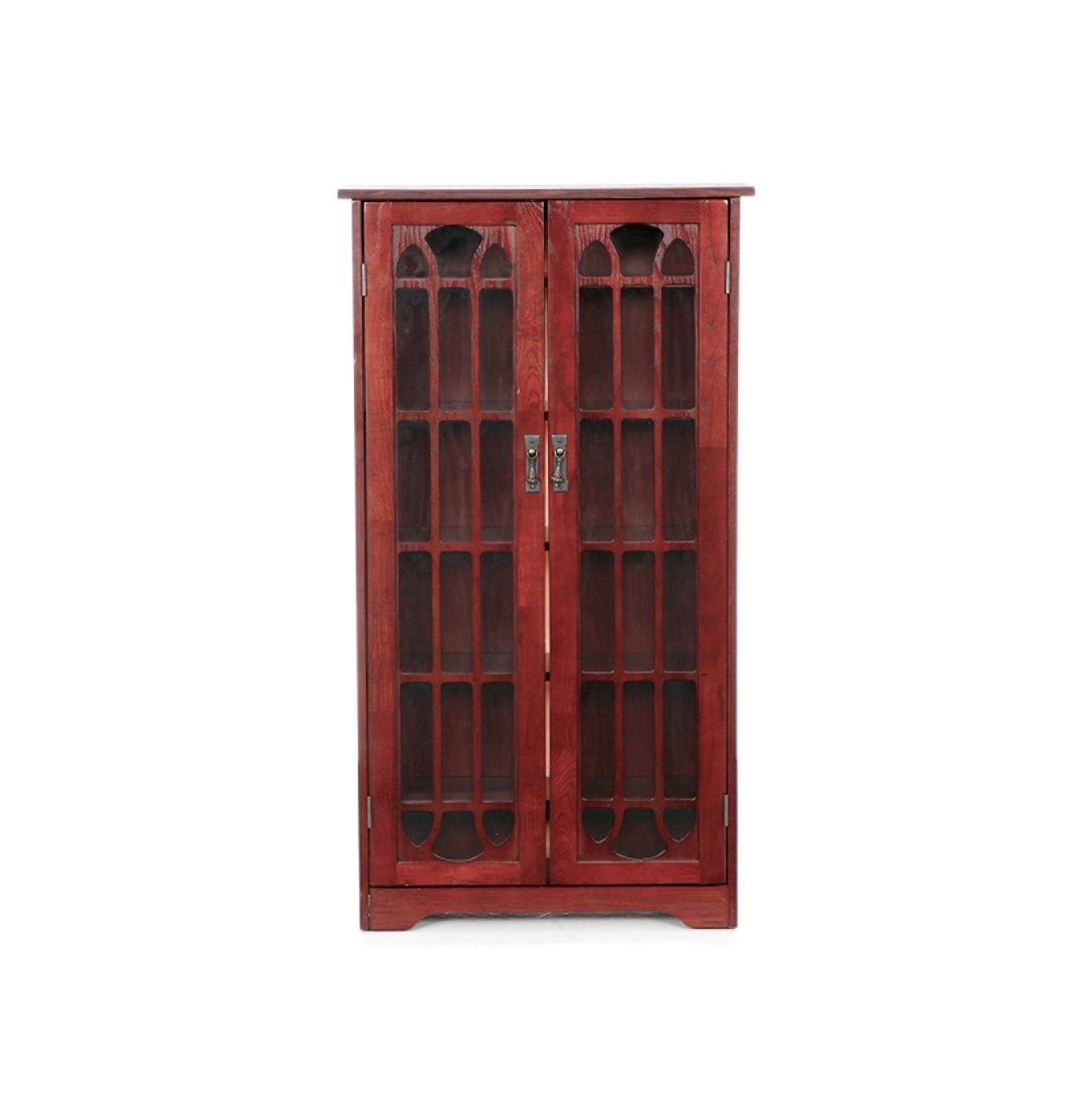 Southern Enterprises Window Pane Media Cabinet - Cherry