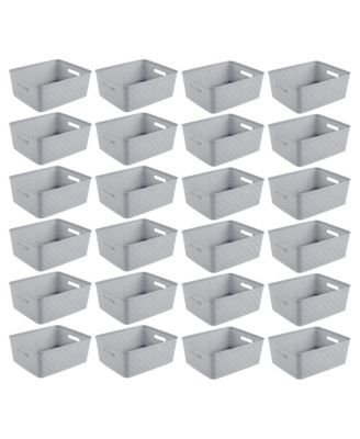 14'' x 11.5'' x 5'' Woven Rectangular Short Basket Organizer (24 Pack)