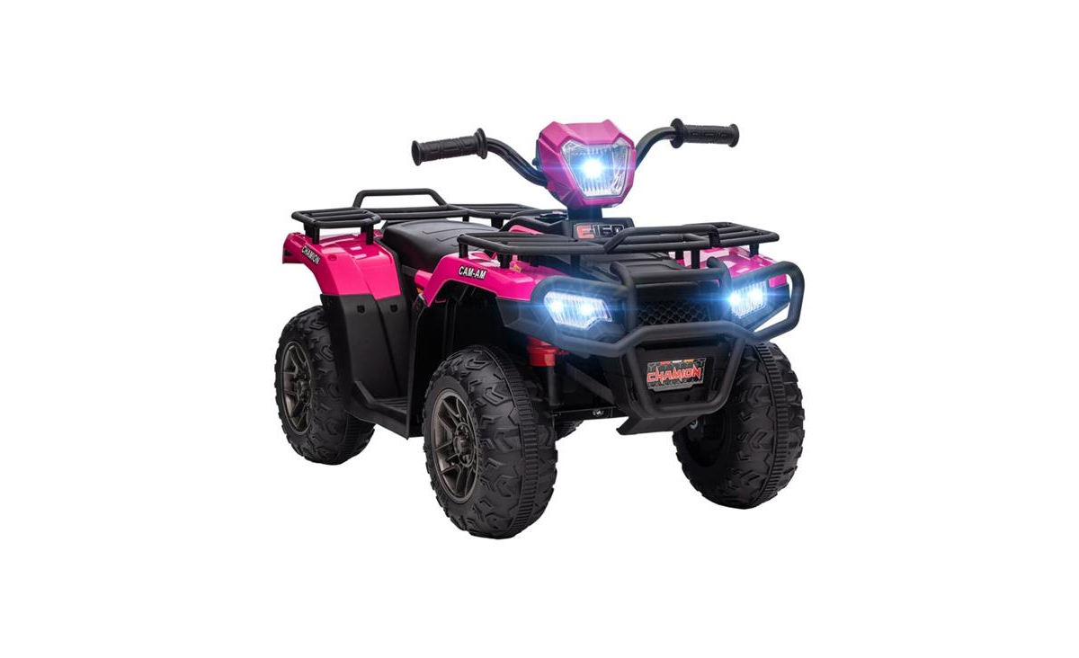 Sevorley 12V Kids Ride On Atv Quad Two-Speed with Built-In Music, Ages 3-6 - Pink