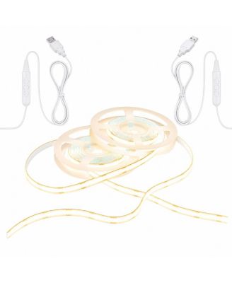 USB-Powered COB LED Flexible Strip Lights, Set of 2