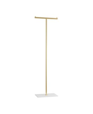 Metal Garment Rack with Marble Base, Freestanding Clothes Organizer