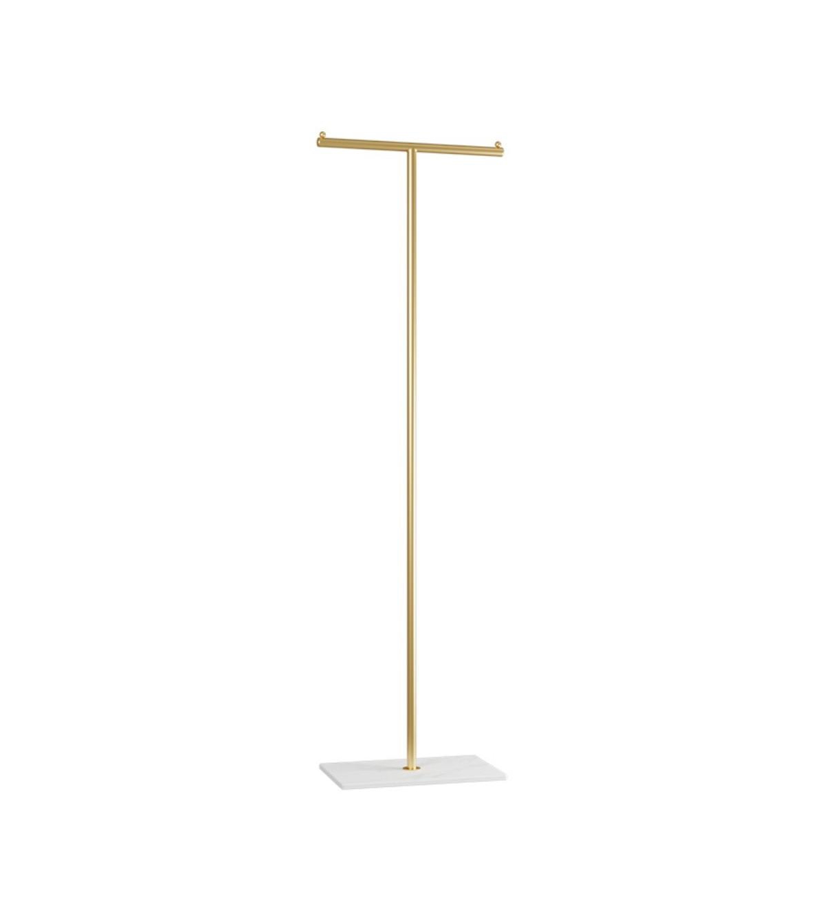 Slickblue Metal Garment Rack with Marble Base, Freestanding Clothes Organizer