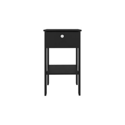 Wengue Nightstand, 1 Drawer and 1 Shelf with 4 Legs