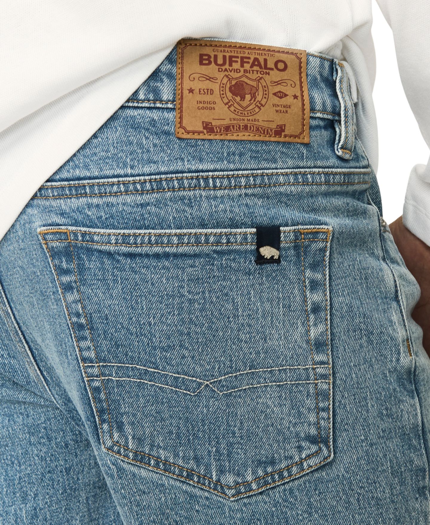 Мужские джинсы Buffalo David Bitton Driven Relaxed-Straight, цвет: Индиго — фото 4