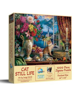 Cat Still Life Interlocking 1000-Piece Jigsaw Puzzle, Ages 15+