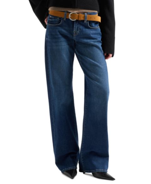 Женские джинсы 7 For All Mankind Low-Rise Straight, цвет: Greenwich