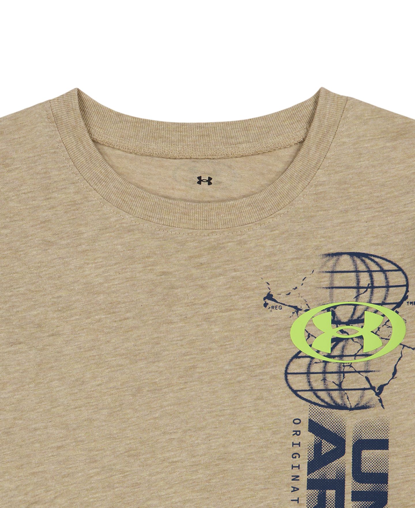Детский комплект Under Armour: лонгслив из хлопковой смеси и брюки, 2T-7, цвет: Хаки меланжевый — фото 5