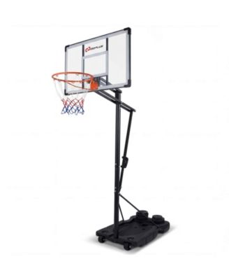 Portable Basketball Hoop with Shock Absorbent Rim, Fillable Base for Adults