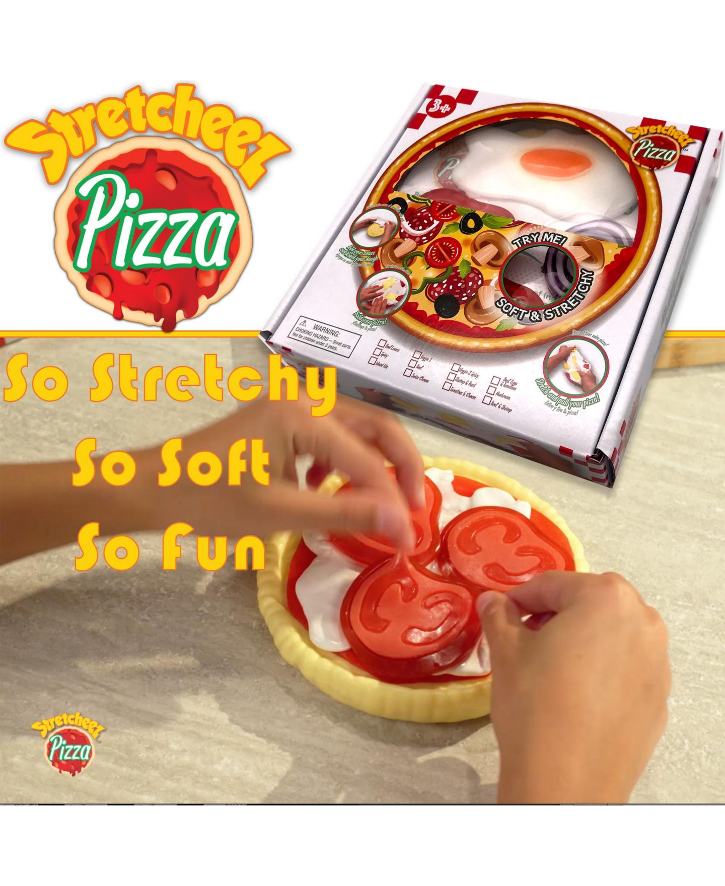 Детские игрушки Stretcheez Pizza Blind Box Stretchy Play Food Set, 1-Piece, Ages 3+ — фото 2