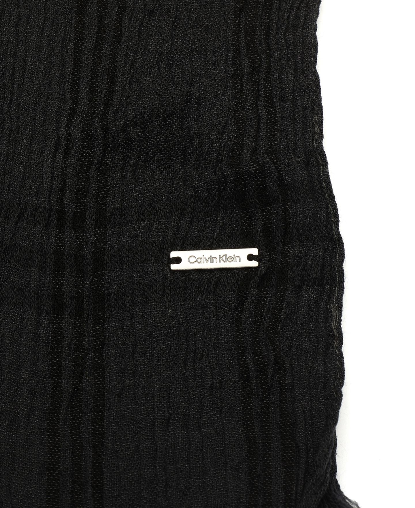 Мужской шарф Calvin Klein Crinkled Plaid Yarn Dye Wrap, 12" x 75", цвет: Графитовый меланжевый — фото 4