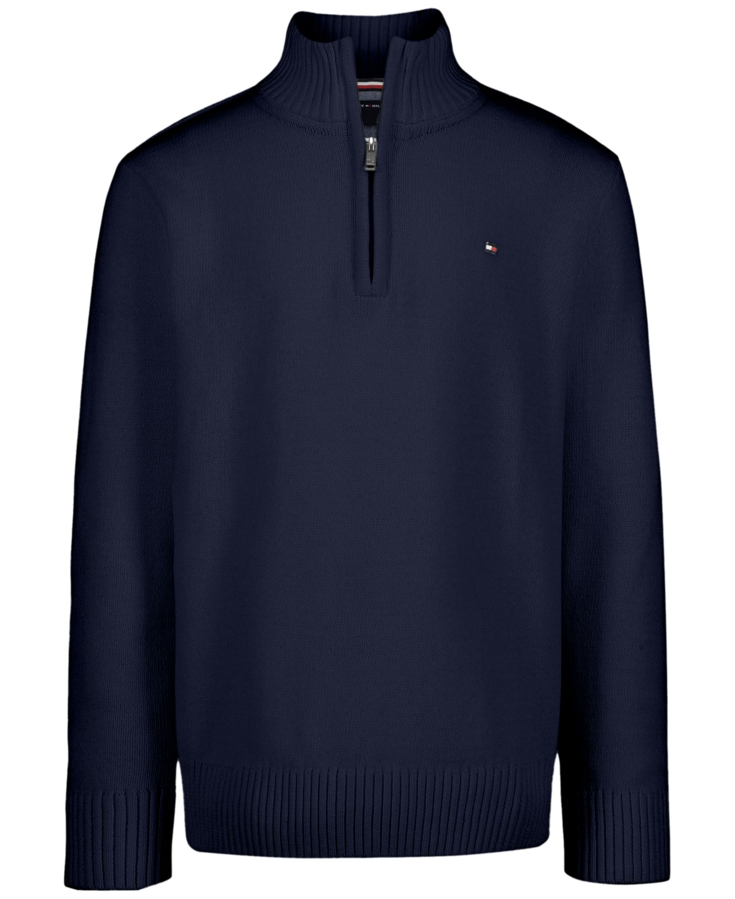 Свитер Tommy Hilfiger Zipneck Quarter-Zip Long Sleeve Classic Fit Sweater для мальчиков, цвет: Тёмно-синий — фото 3