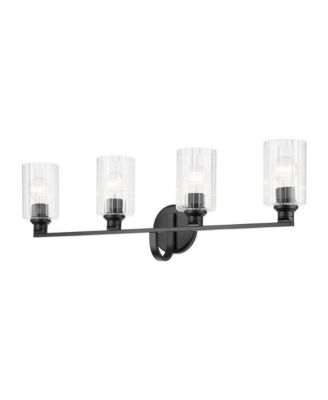 Gioe 4-Light Vanity Light with Clear Fluted Glass Shades