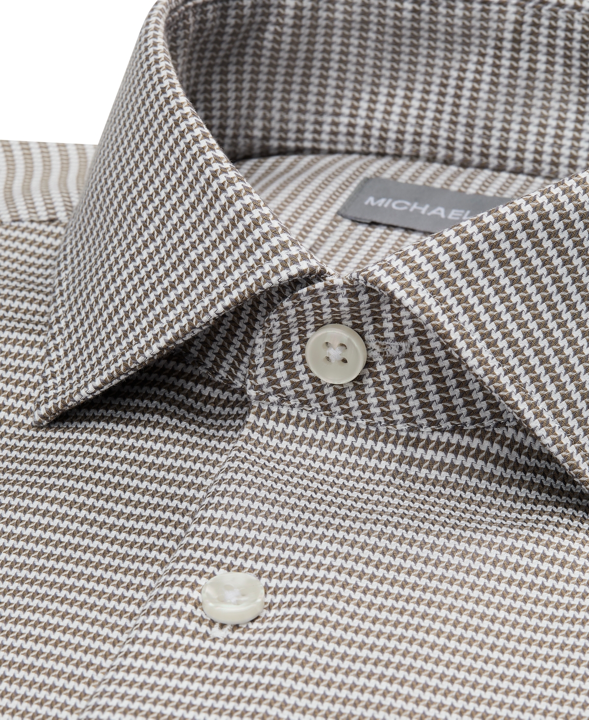 Michael Kors Men's Passport Ultra Stretch Gingham Check Spread-Collar Dress Shirt