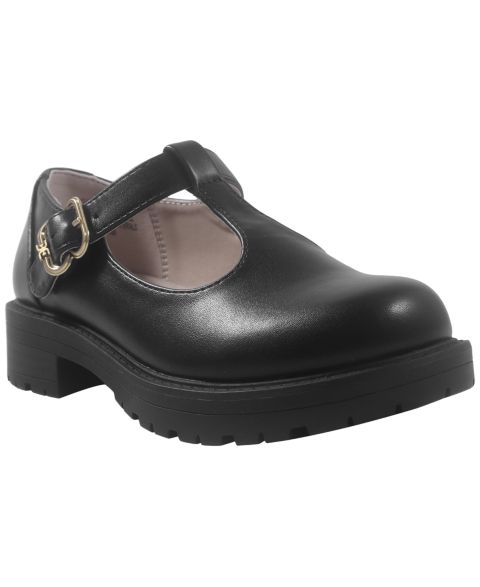 Балетки Sam Edelman Taelor Round-Toe T-Strap Flats для девочек, цвет: Чёрный