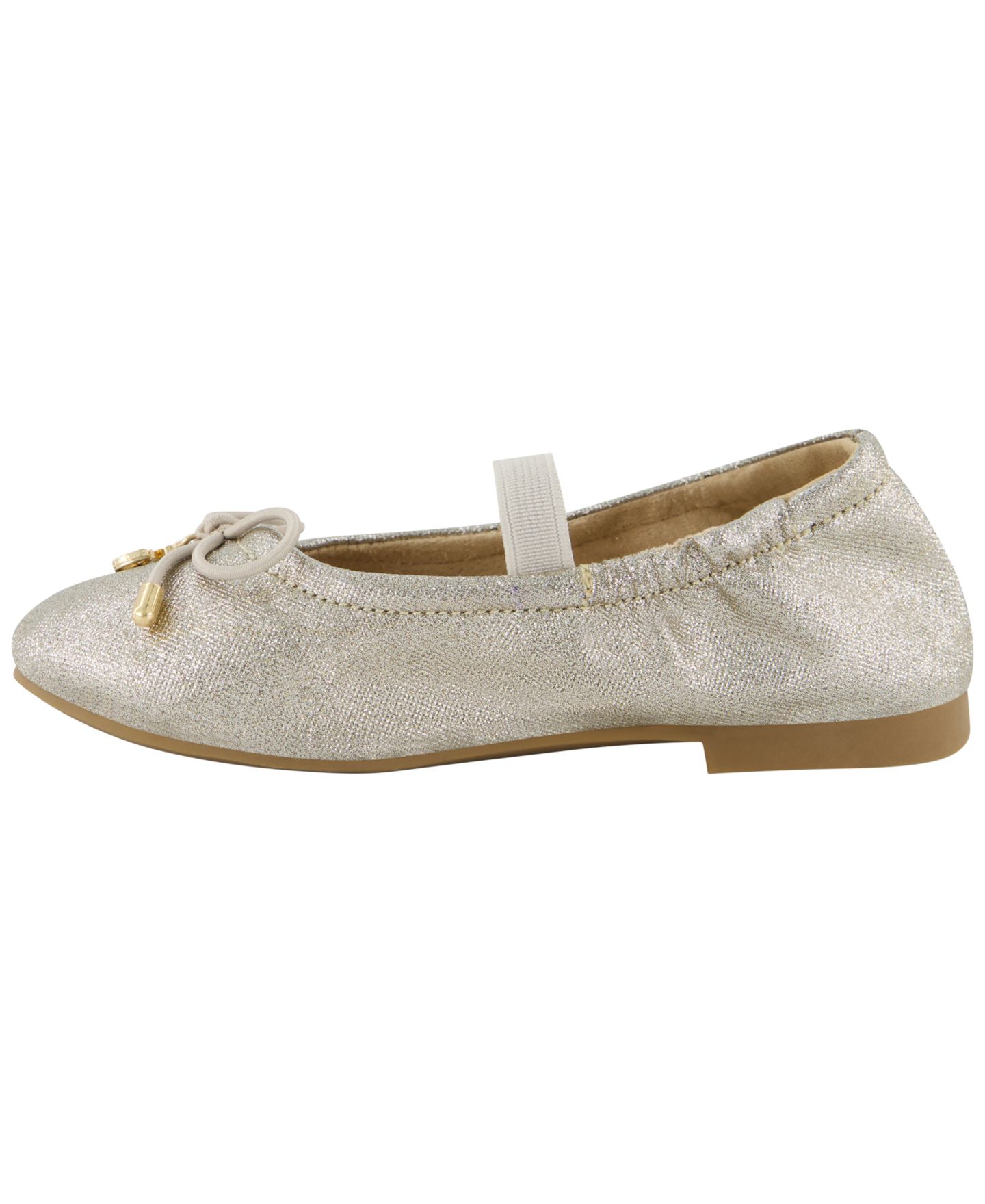 Балетки Sam Edelman Felicia Flex Round-Toe Bow-Detail для девочек, цвет: Серебряный / Золотой — фото 2
