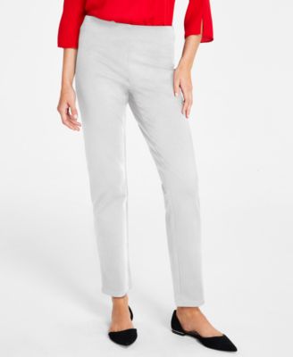 Petite Pull-On Pont&eacute;-Knit Pants