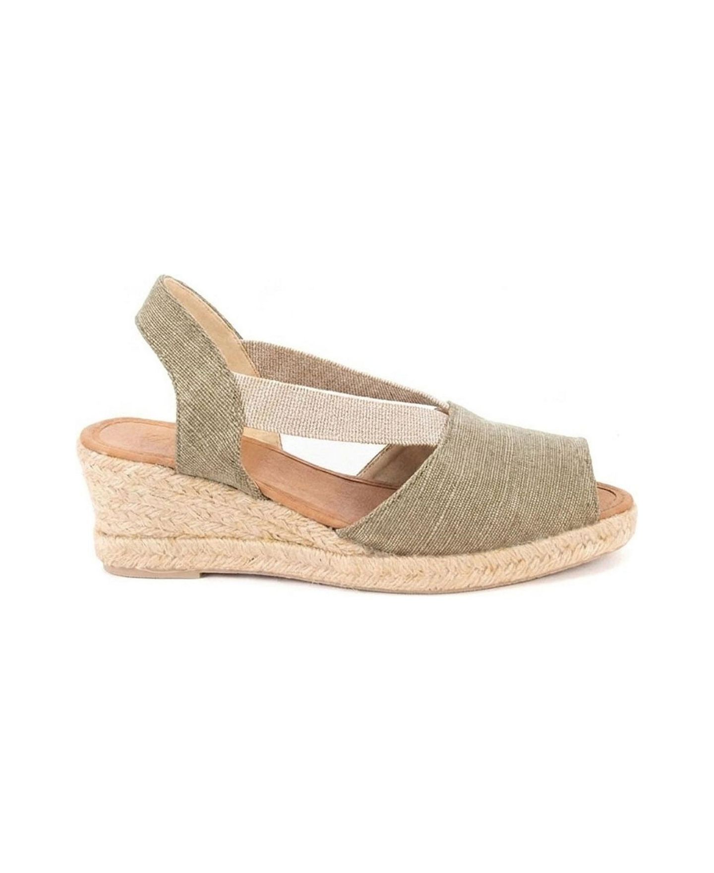 Женские сандалии Menina Step Floirac Low Taupe Flat Espadrilles, цвет: Оливковый — фото 2