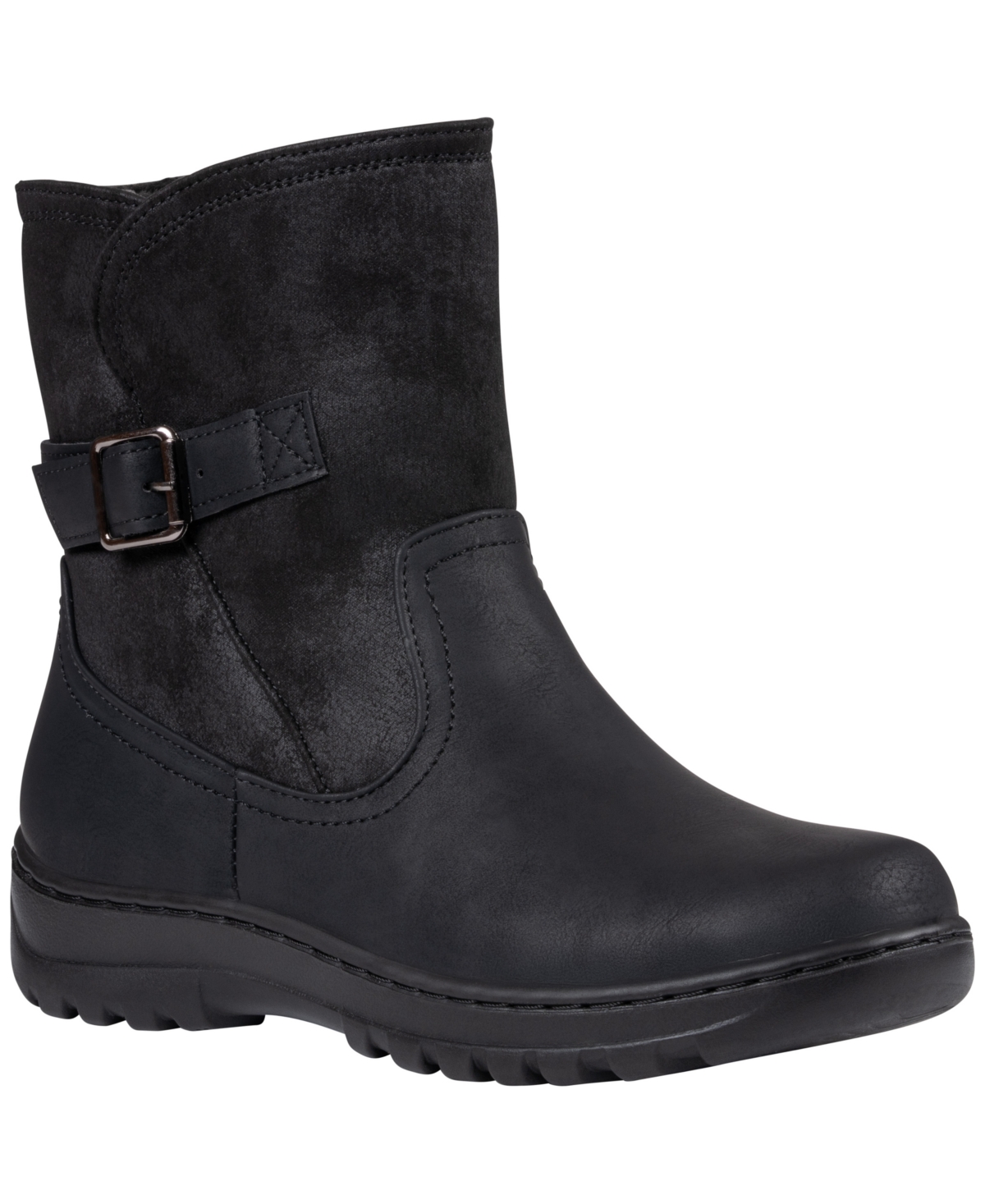 Gc Shoes Women's Blake Round-Toe Buckle-Strap Faux Leather Ankle Boots