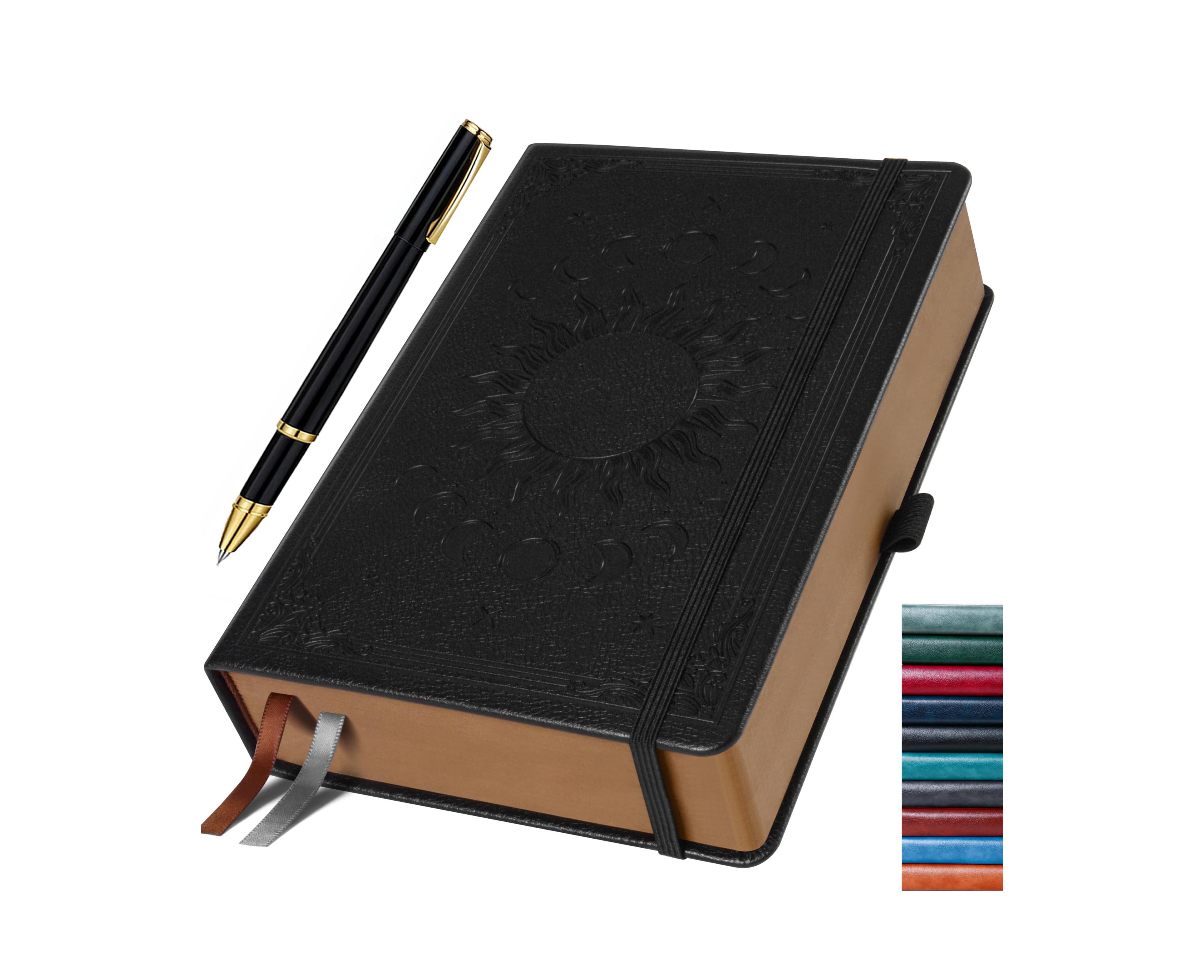 Danrong Lined Journal Sun Moon Design With Pen Holder Ribbon Bookmarks Pocket
