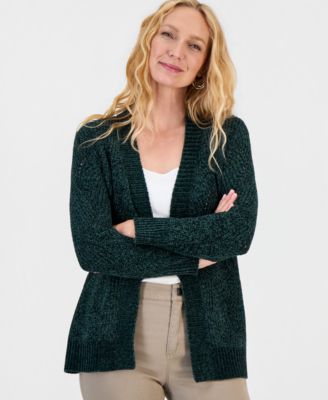 Women's Cable-Knit Chenille Cardigan