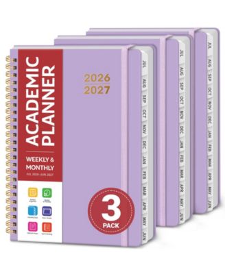 DANRONG 3 Pack Academic Planner Monthly Weekly Hardcover Planning