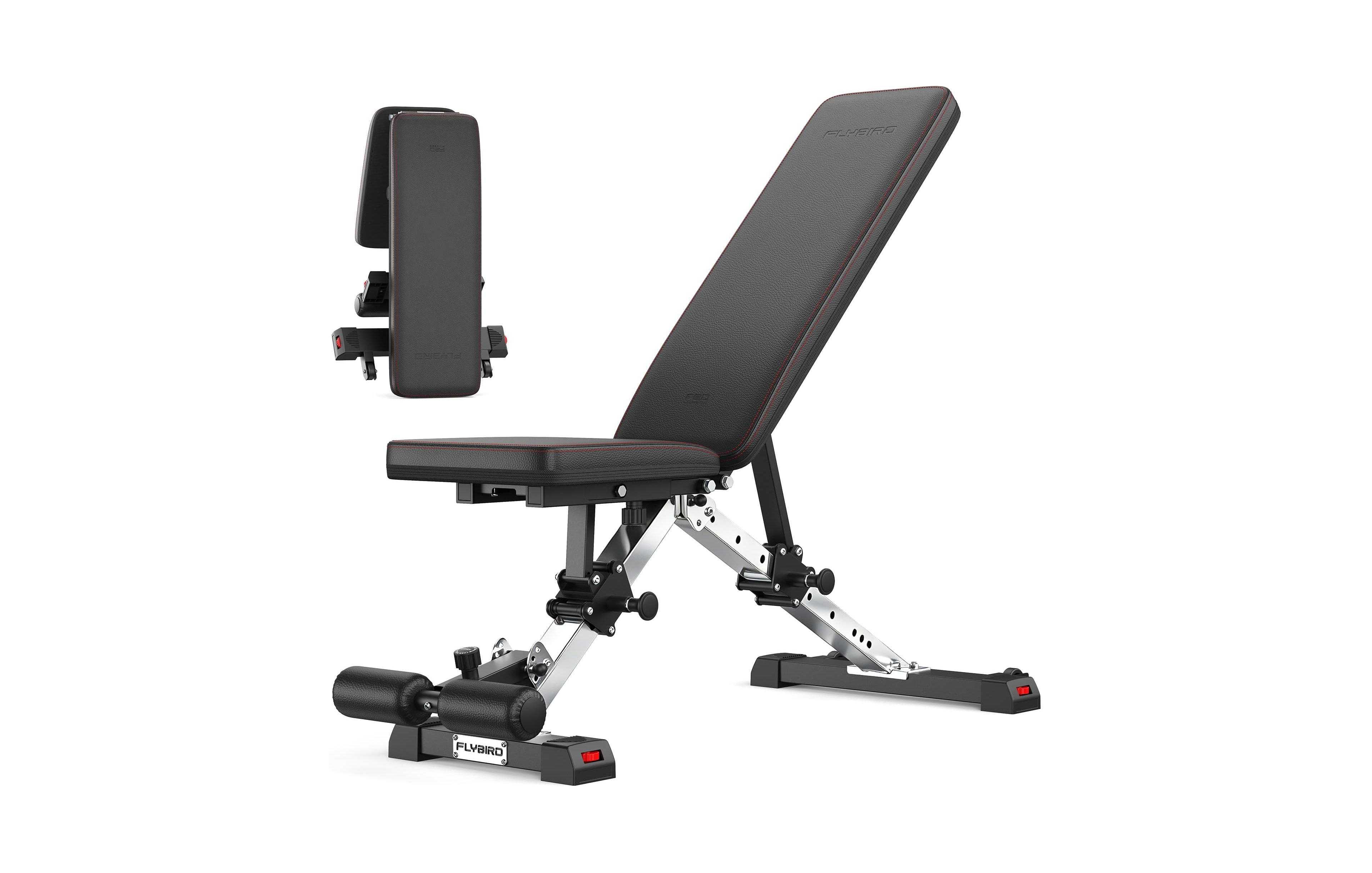 Fed Fitness Flybird WB14 Foldable Weight Bench, 1000 Lbs Heavy Duty Adjustable Workout Bench for Home Gym