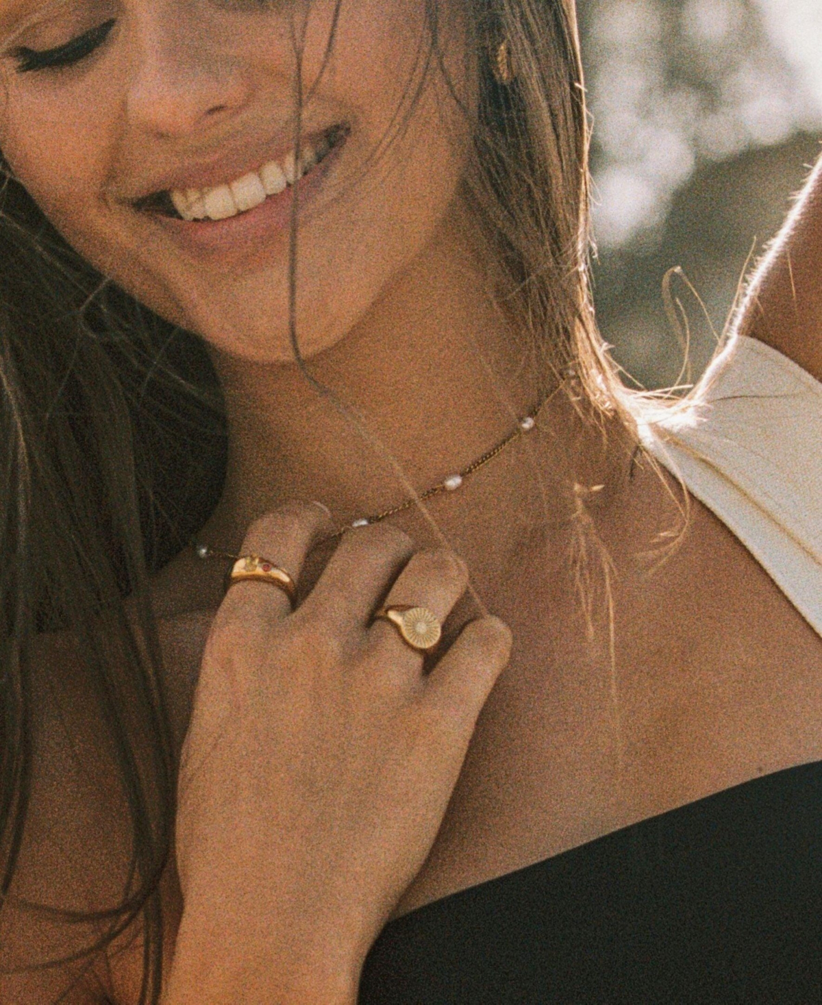 Atolea Dainty Gold Pearl Choker