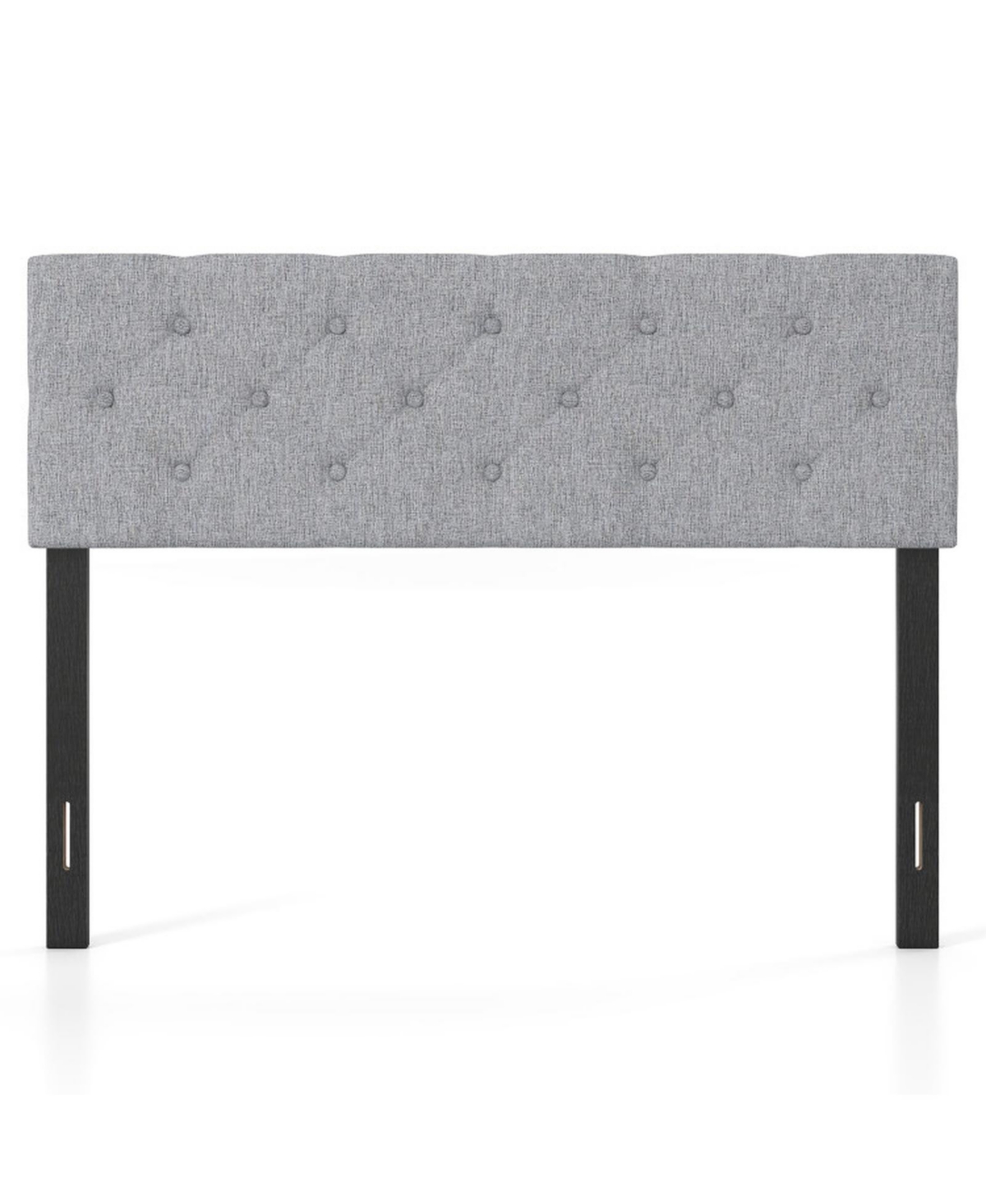 Gouun Button Tufted Upholstered Linen Look Headboard with Adjustable Width and Plywood Legs