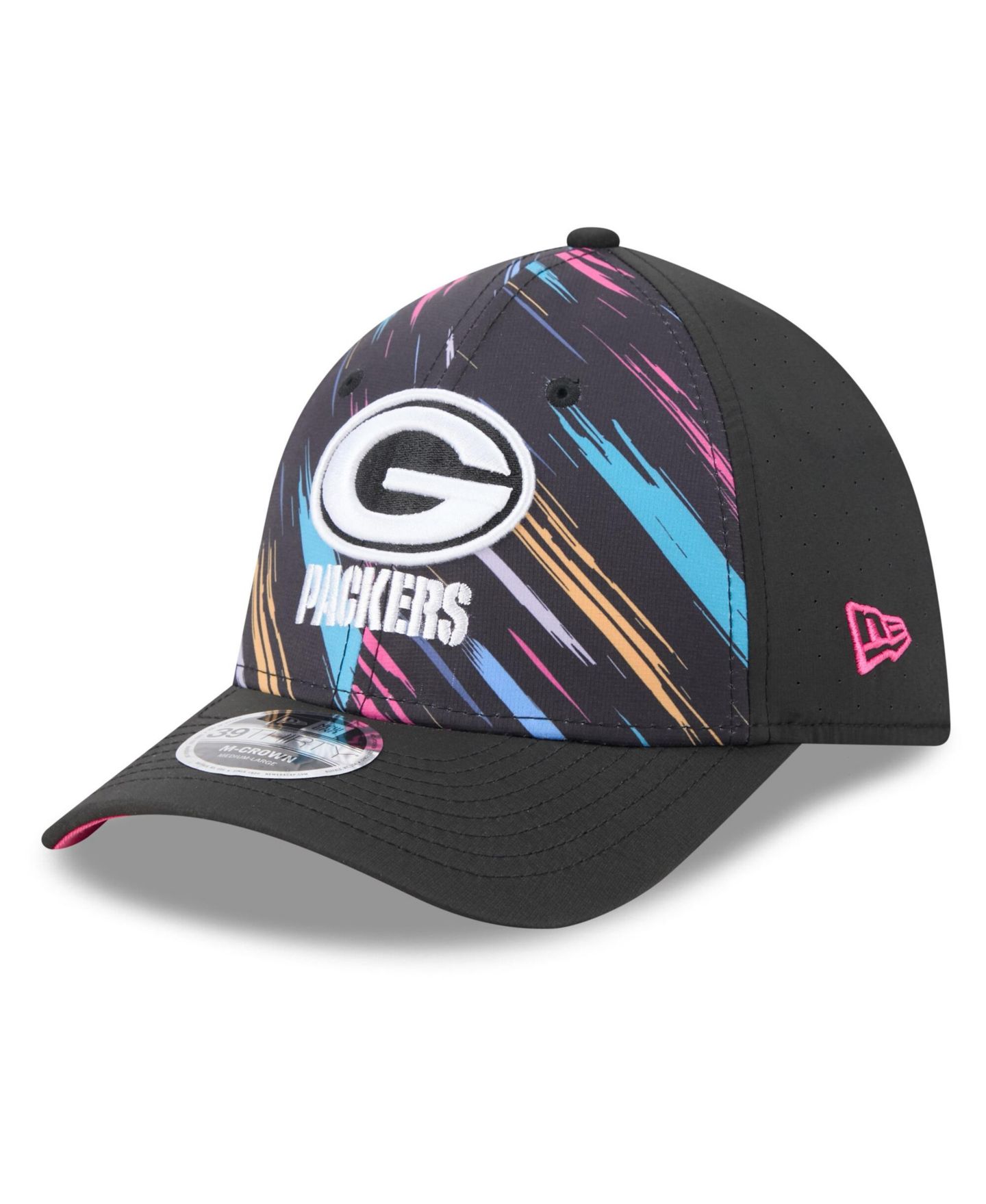 Мужской головной убор New Era Black Green Bay Packers 2026 NFL Cruical Catch 39THIRTY M-Crown Stretch Hat — фото 4