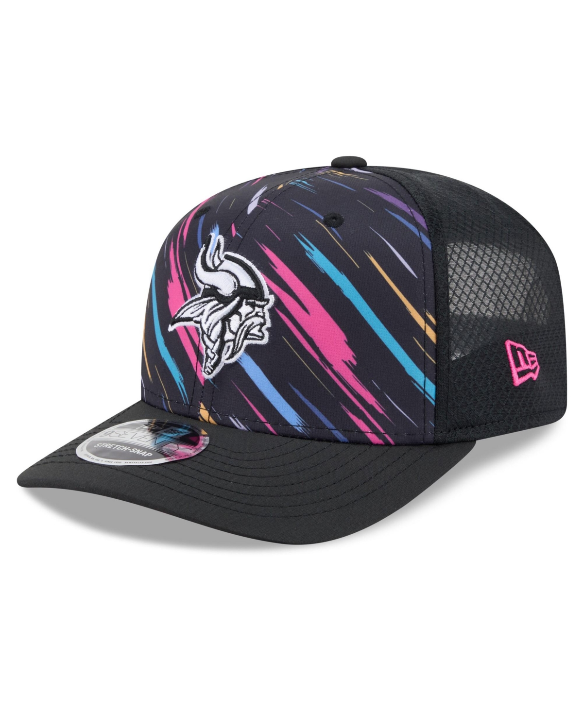 New Era Men's Black Minnesota Vikings 2026 Nfl Cruical Catch 9SEVENTY Adjustable Trucker Hat
