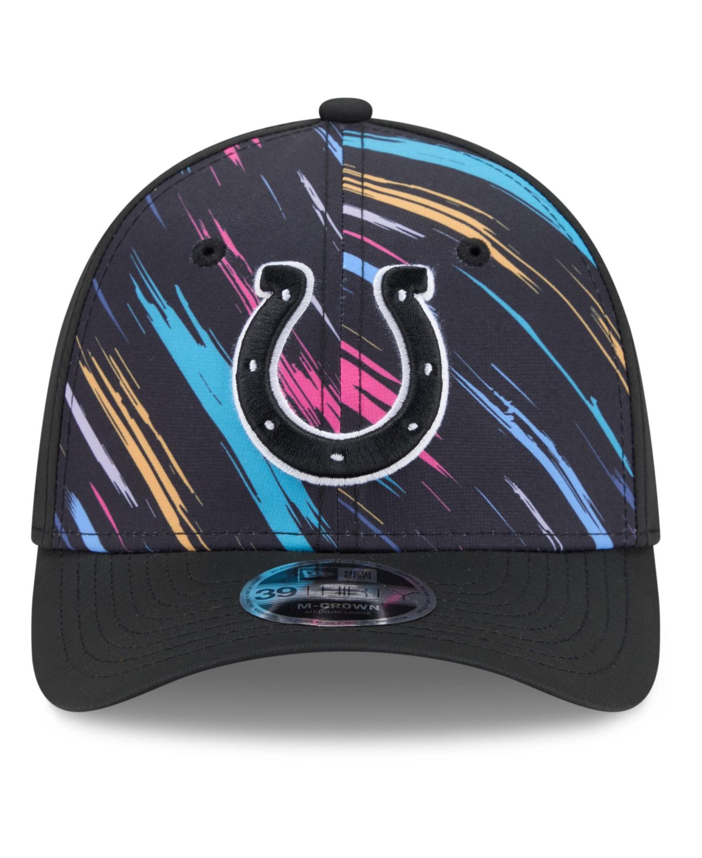 Мужской головной убор New Era Black Indianapolis Colts 2026 NFL Cruical Catch 39THIRTY M-Crown Stretch Hat — фото 5
