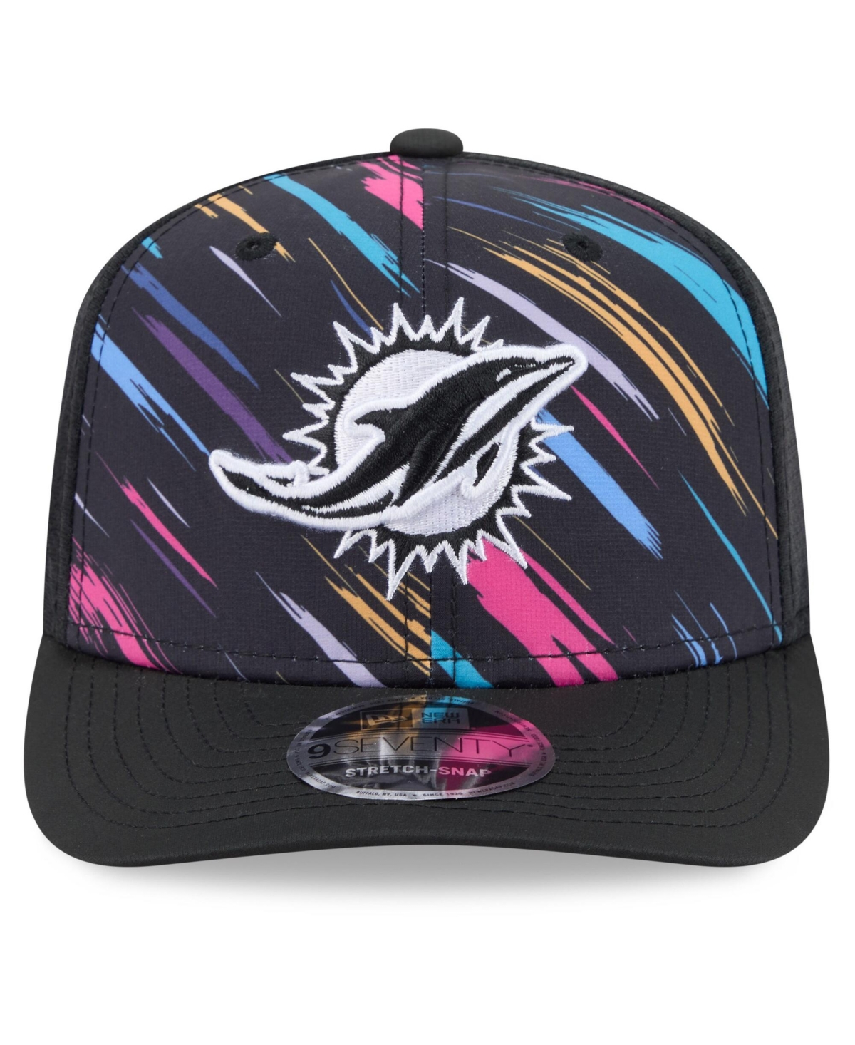 New Era Men's Black Miami Dolphins 2026 Nfl Cruical Catch 9SEVENTY Adjustable Trucker Hat