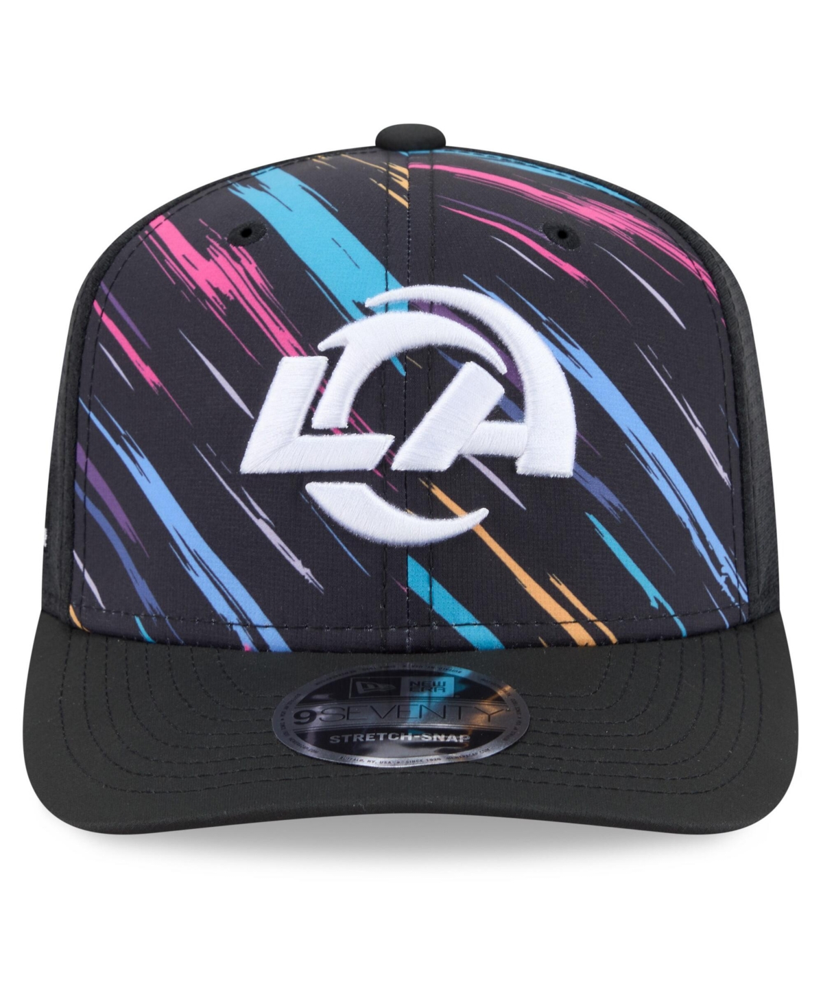 New Era Men's Black Los Angeles Rams 2026 Nfl Cruical Catch 9SEVENTY Adjustable Trucker Hat