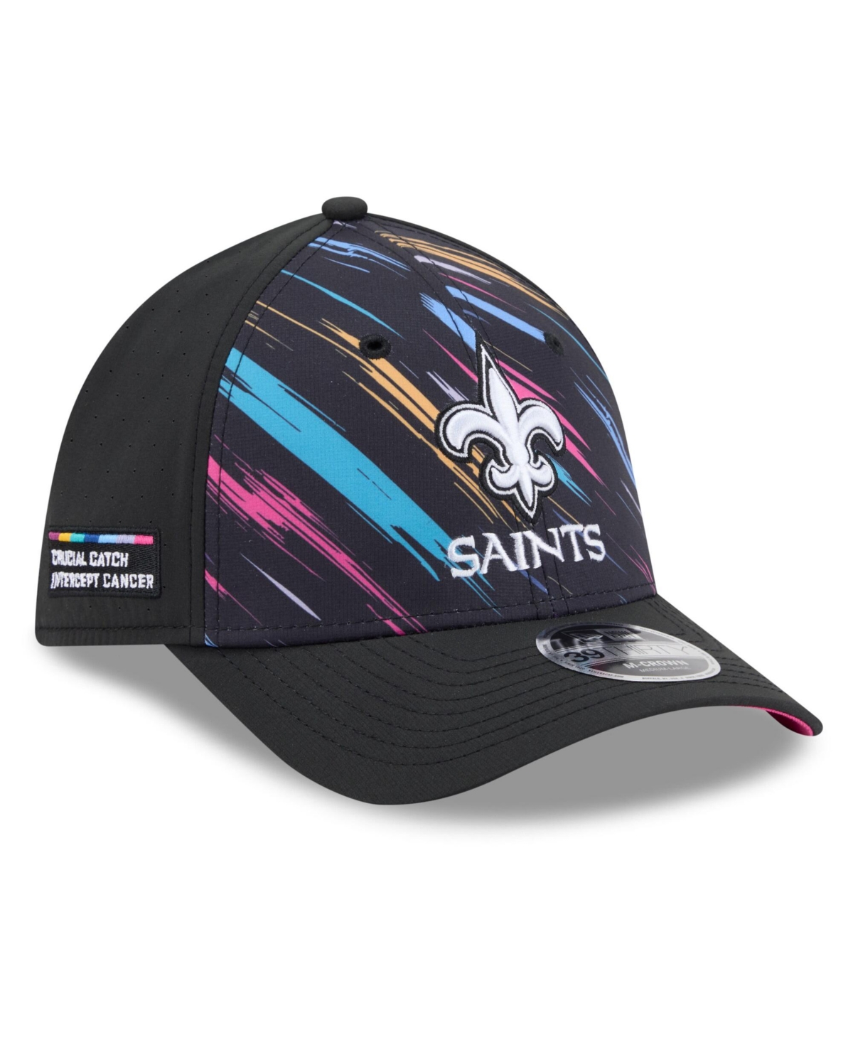 New Era Men's Black New Orleans Saints 2026 Nfl Cruical Catch 39THIRTY M-Crown Stretch Hat - Black