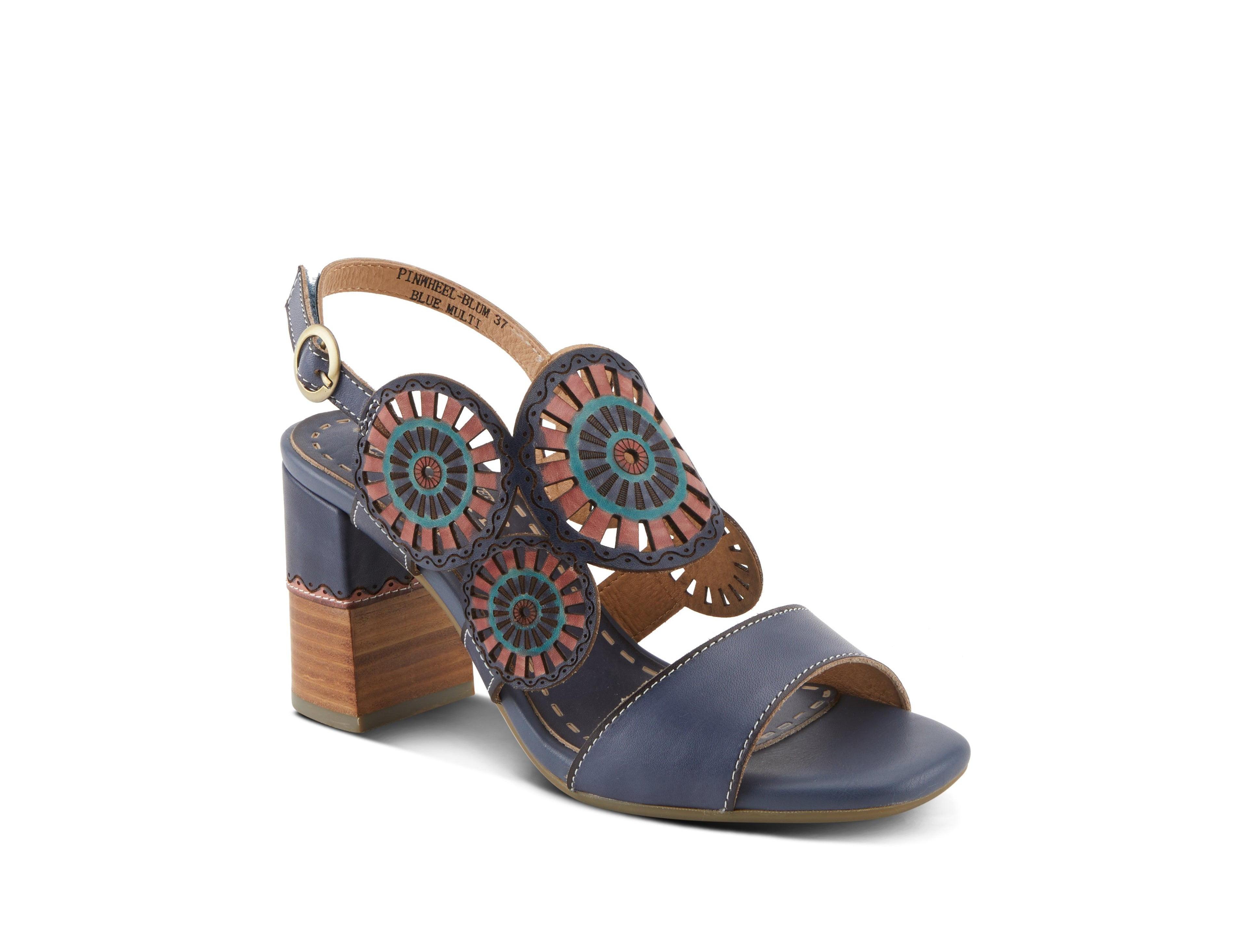 L'Artiste Women's Pinwheel Slingback Sandal with Leather Upper