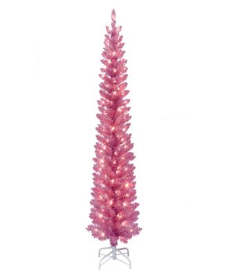 7' Pre-Lit Tinsel Christmas Tree