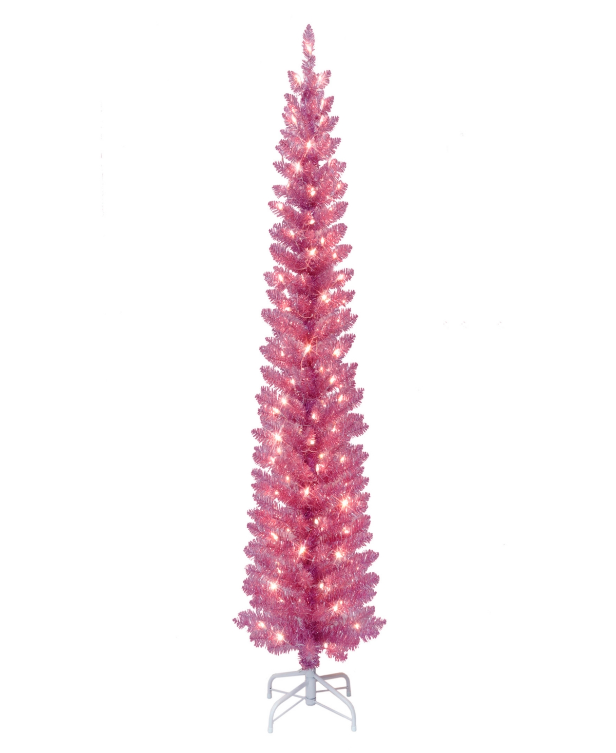 Puleo International 7' Pre-Lit Tinsel Christmas Tree