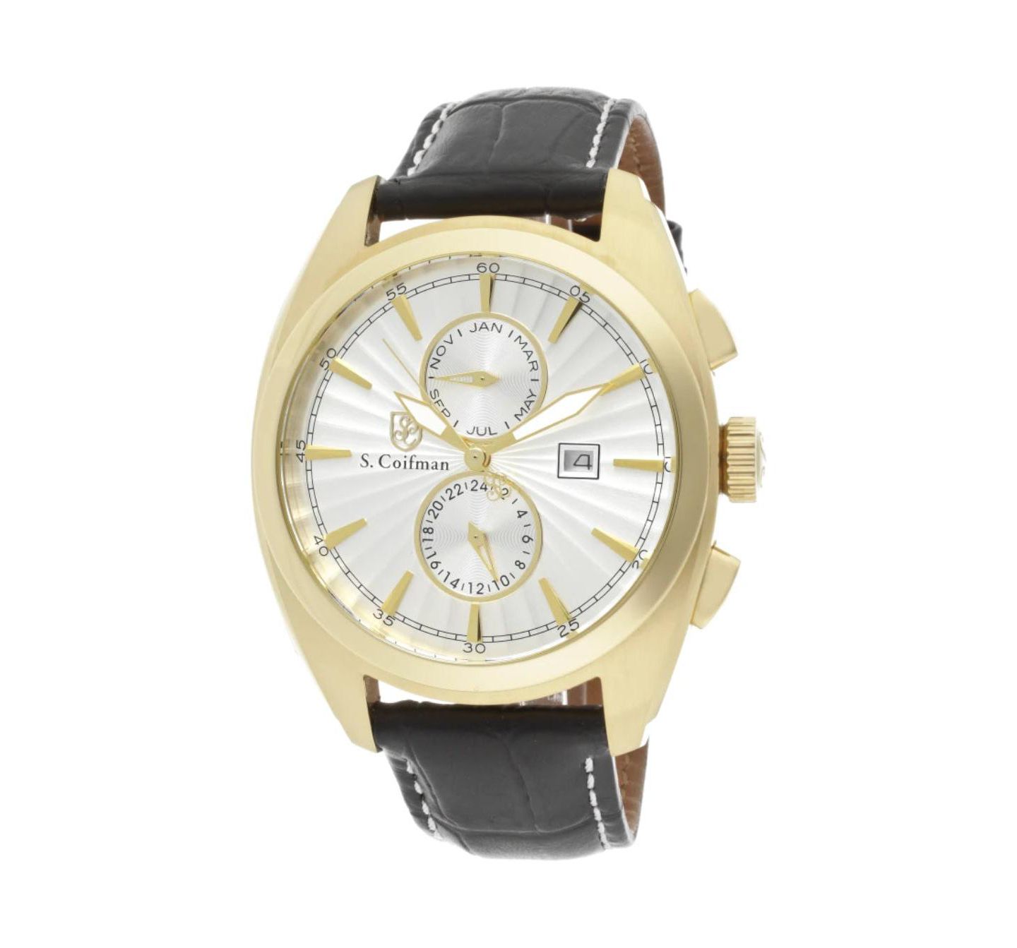 Мужские часы Invicta S.Coifman SC0134 Heritage Chronograph Leather Strap Watch, цвет: Чёрный — фото 1