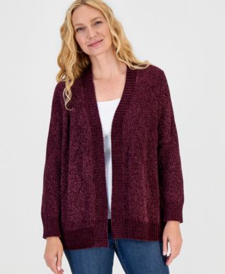 Women's Cable-Knit Chenille Cardigan