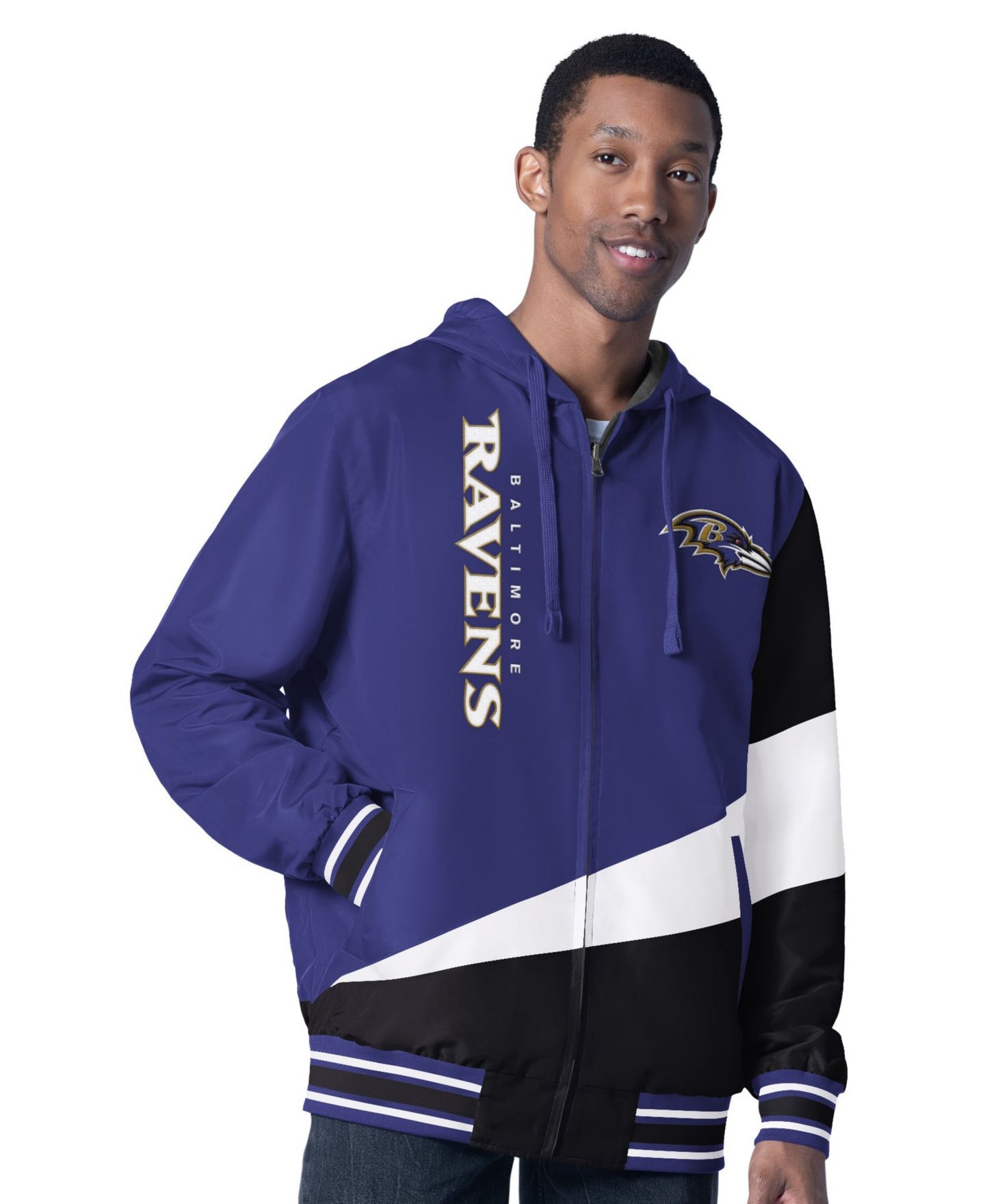 Мужская куртка G-III Sports by Carl Banks Purple/Charcoal Baltimore Ravens Dual Threat Reversable Full-Zip Hooded — фото 1