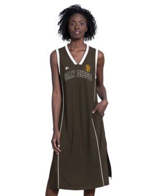 Women's  Brown San Diego Padres Line Up Sneaker Sleeveless Maxi Dress