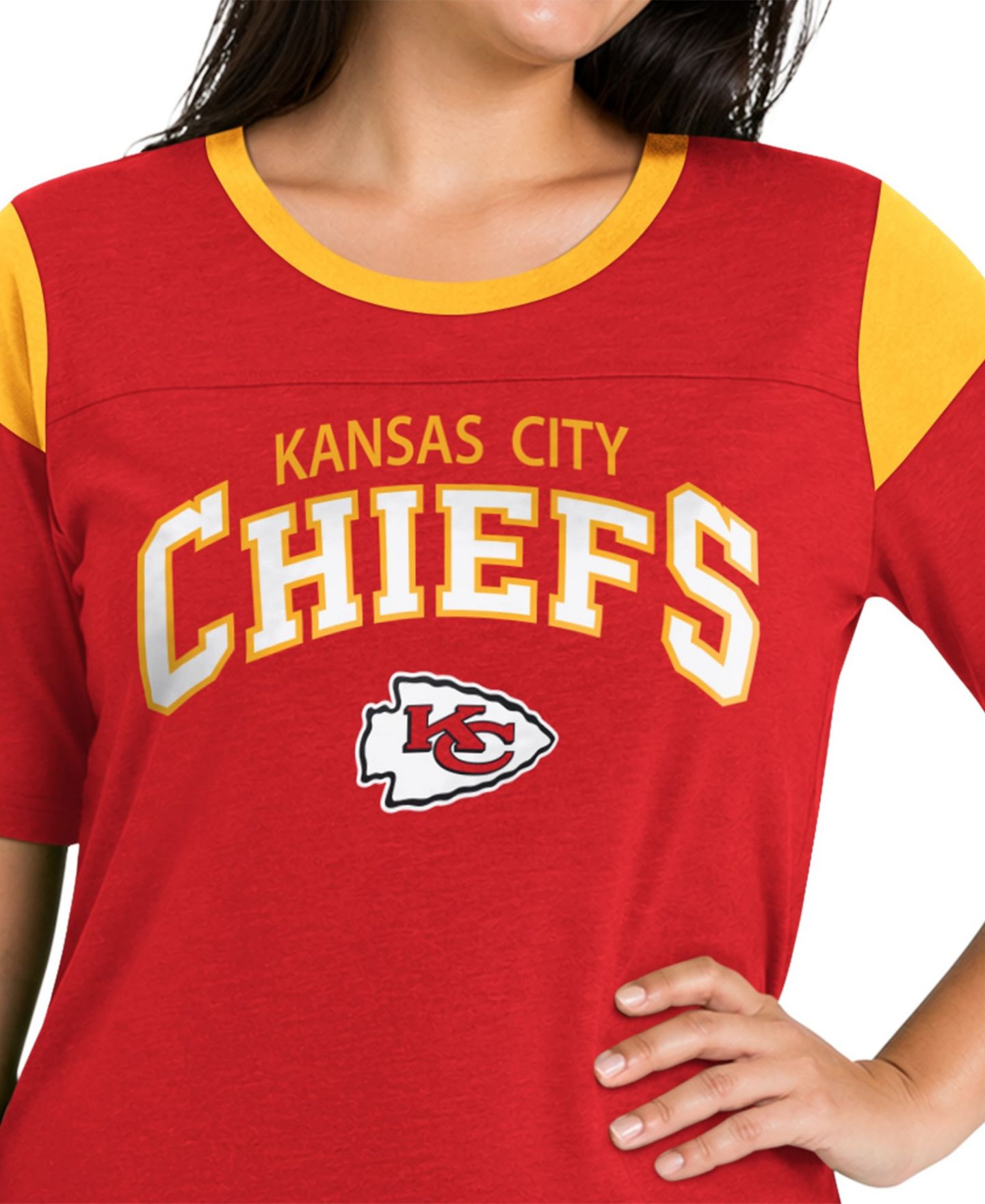 Женская футболка Starter Red Kansas City Chiefs Plus Size Linebacker Slub — фото 3