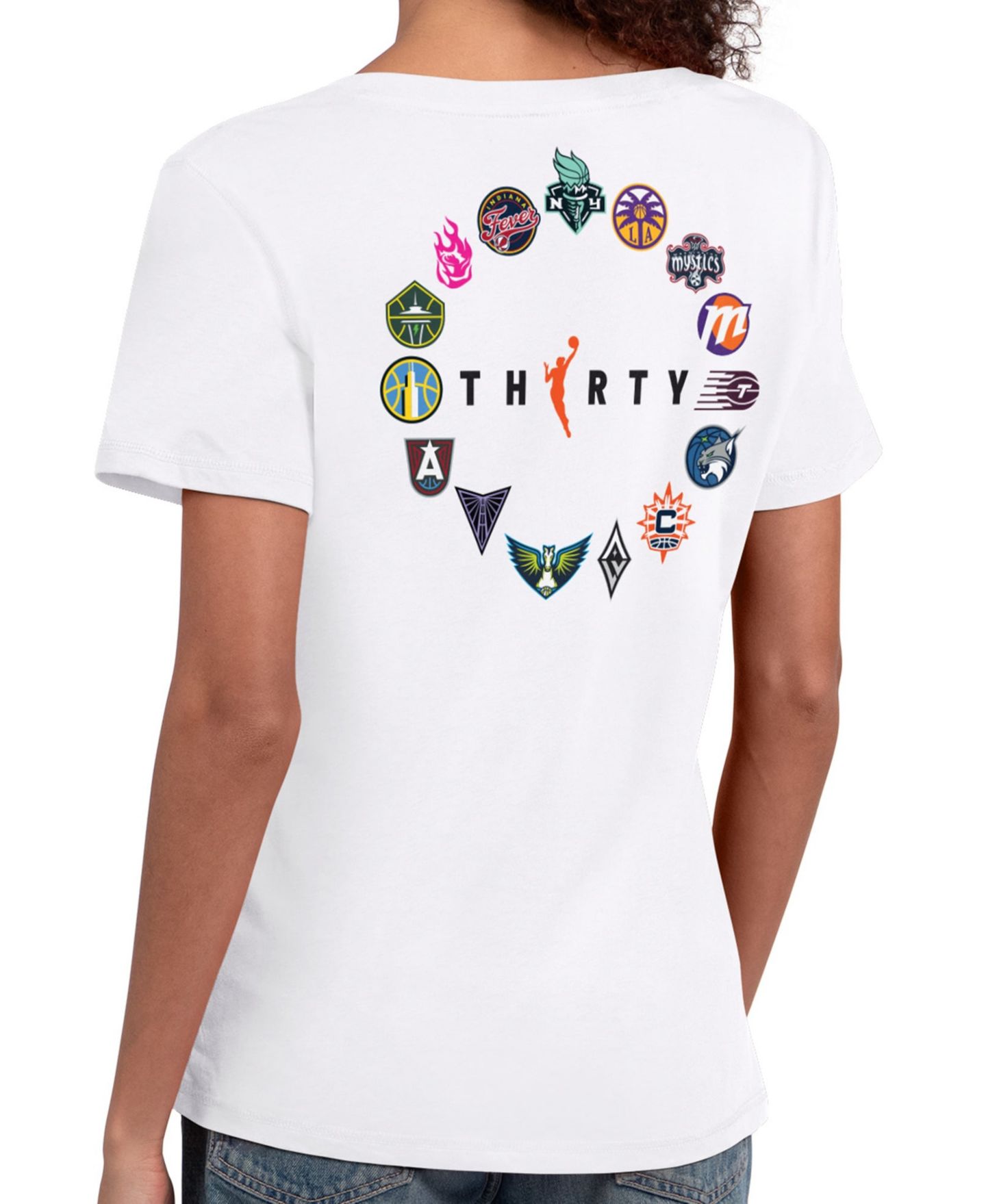 Женская футболка Starter White WNBA 30th Anniversary Scoop Neck — фото 4