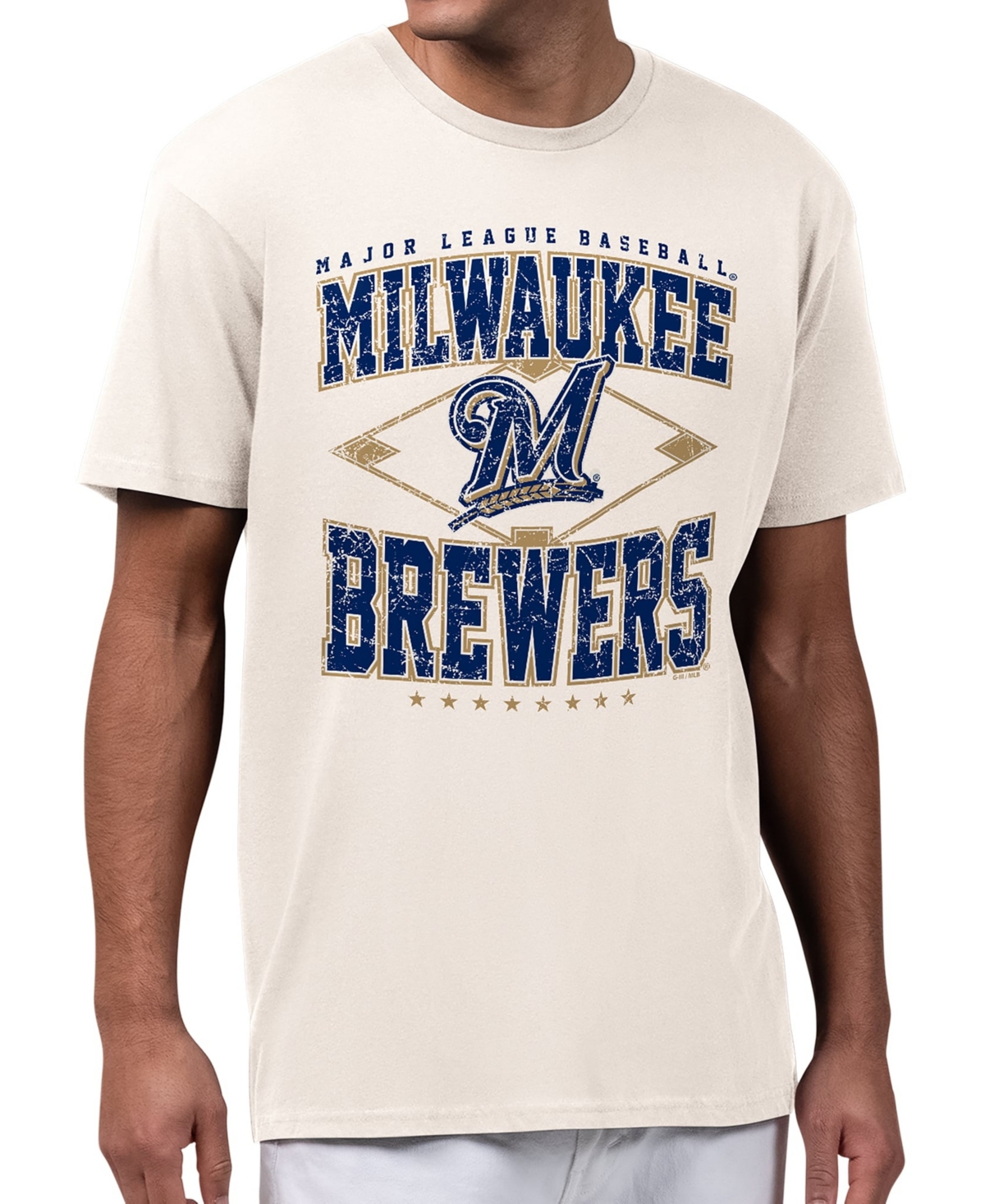 Starter Men's Milwaukee Brewers Cooperstown Distressed Graphic T-Shirt