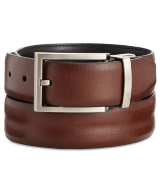 Ryan Seacrest Distinction - Feather-Edge Reversible Welt Leather Dress Belt